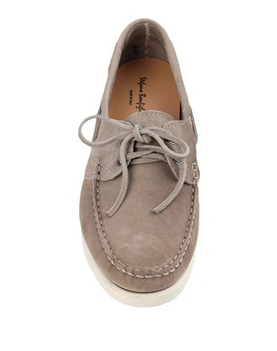 Shop Stefano Bonfiglioli Man Loafers Dove Grey Size 7 Soft Leather