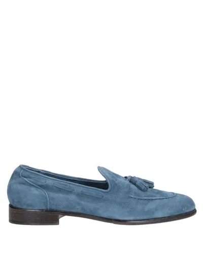 Shop Jp/david Loafers In Slate Blue