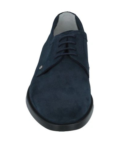 Shop Aldo Brué Laced Shoes In Dark Blue