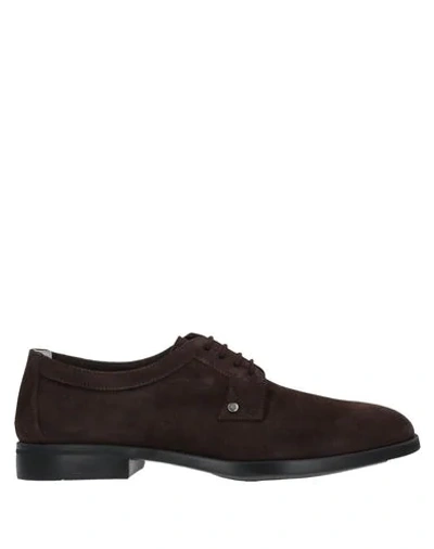 Shop Aldo Brué Lace-up Shoes In Dark Brown