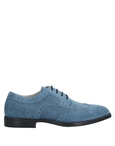 Shop Aldo Brué Laced Shoes In Slate Blue