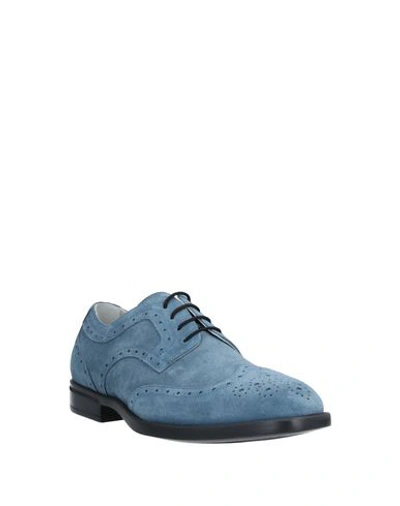 Shop Aldo Brué Laced Shoes In Slate Blue