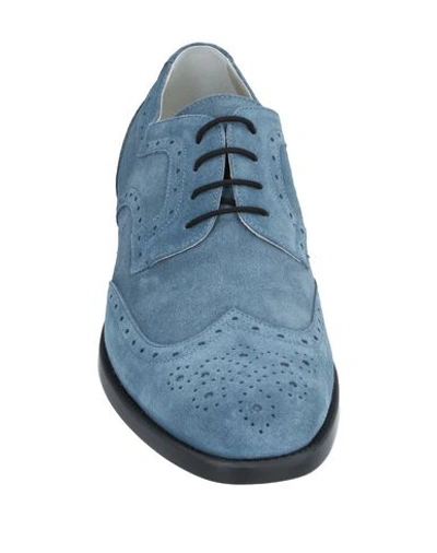 Shop Aldo Brué Laced Shoes In Slate Blue