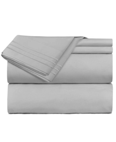 Shop Clara Clark Premier Deep Pocket 4 Pc. Sheet Set, Queen Bedding In Silver