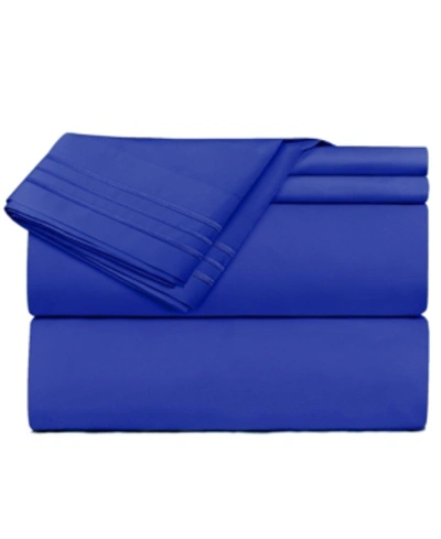 Shop Clara Clark Premier Deep Pocket 4 Pc. Sheet Set, Queen Bedding In Royal Blue