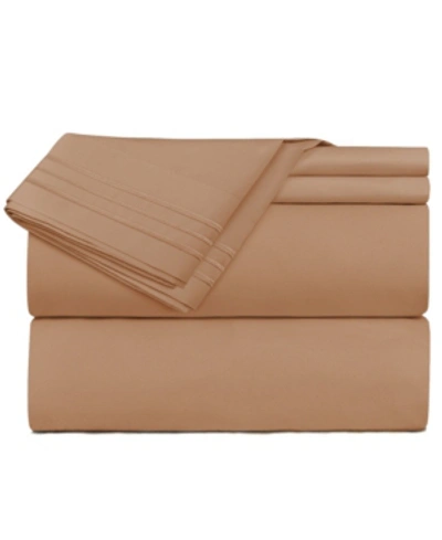 Shop Clara Clark Premier Deep Pocket 4 Pc. Sheet Set, Queen Bedding In Coffee Bean