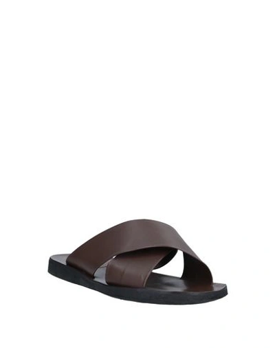 Shop Bagatt Man Sandals Dark Brown Size 11 Soft Leather