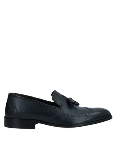 Shop Alessandro Gilles Loafers In Dark Blue