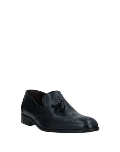 Shop Alessandro Gilles Loafers In Dark Blue