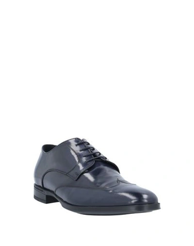 Shop Paolo Da Ponte Laced Shoes In Dark Blue