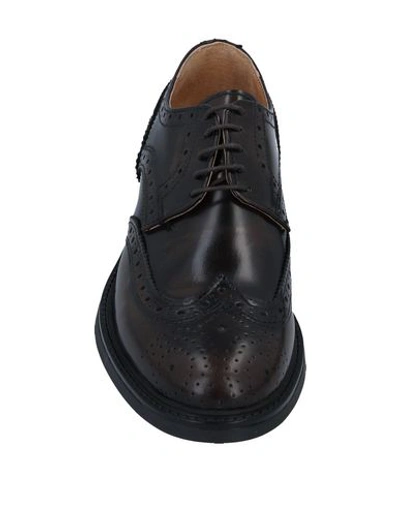 Shop Bruno Verri Man Lace-up Shoes Dark Brown Size 7 Soft Leather