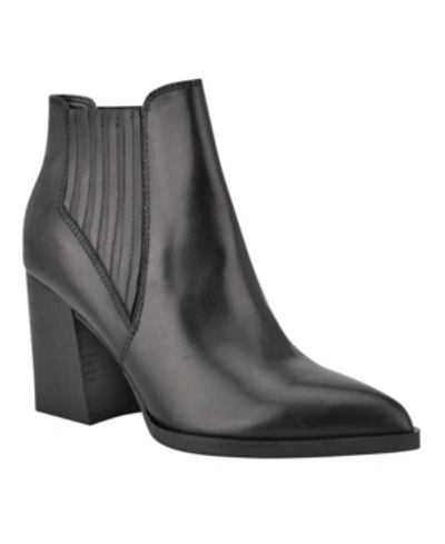 Shop Marc Fisher Ellard Pointy Toe Bootie Women's Shoes In Black Leather