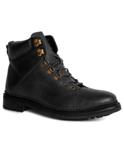 Shop Anthony Veer Rockefeller Men's Leather Hiking Boots In Black