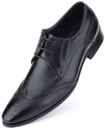 Shop Mio Marino Men's Longwing Brogue Oxford Shoes In Black