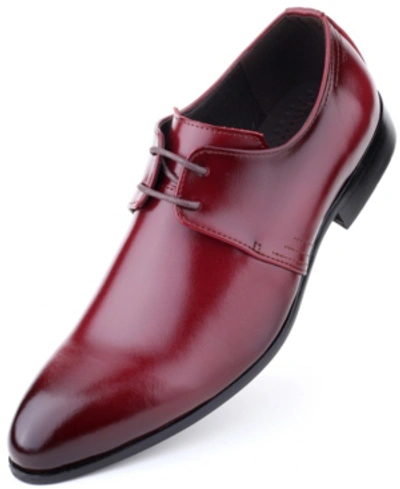 Shop Mio Marino Men's Plain Toe Oxford Shoes Men's Shoes In Burgundy