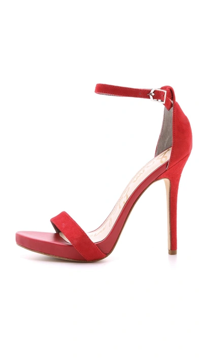 Shop Sam Edelman Eleanor Suede Sandals In Desert Red