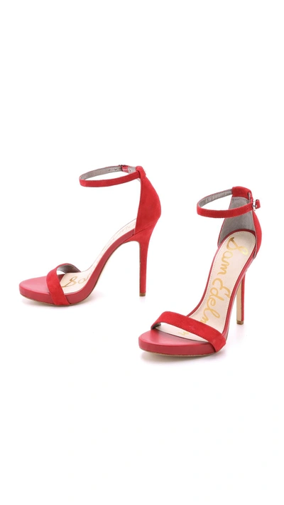 Shop Sam Edelman Eleanor Suede Sandals In Desert Red