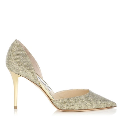 Shop Jimmy Choo Addison Gold Lamé Glitter Pointy Toe Pumps