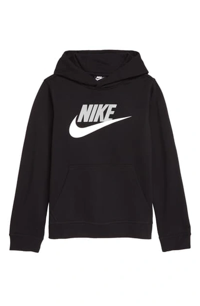 Shop Nike Kids' Sportswear Club Fleece Hoodie In Black/ Lt Smoke Grey