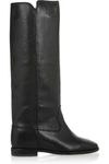 Isabel Marant Étoile Chess Leather Concealed Wedge Knee Boots In Black