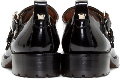 Shop Valentino Black Monk Strap Formal Loafers
