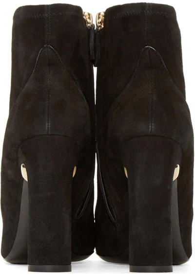 Shop Nicholas Kirkwood Black Stretch Suede Maeva Pearl Ankle Boots