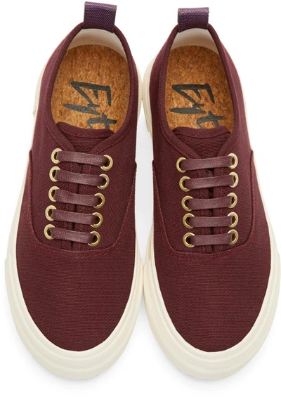 Shop Eytys Burgundy Canvas Mother Sneakers