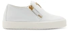 GIUSEPPE ZANOTTI White Logo Slip-On Sneakers