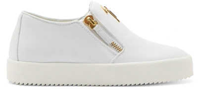 Giuseppe Zanotti White Logo Slip-on Sneakers