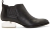 ALEXANDER WANG Black Notched Lucite Heel Kori Ankle Boots