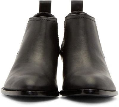 Shop Alexander Wang Black Notched Lucite Heel Kori Ankle Boots