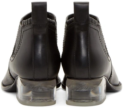 Shop Alexander Wang Black Notched Lucite Heel Kori Ankle Boots