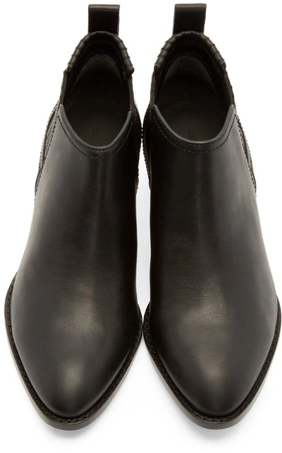 Shop Alexander Wang Black Notched Lucite Heel Kori Ankle Boots