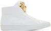 Versace Medusa Nappa Leather High Top Sneakers, White
