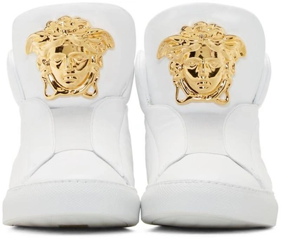 Shop Versace White Medusa High-top Sneakers