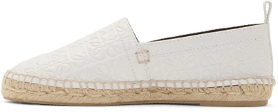 Shop Loewe White Leather Anagram Espadrilles