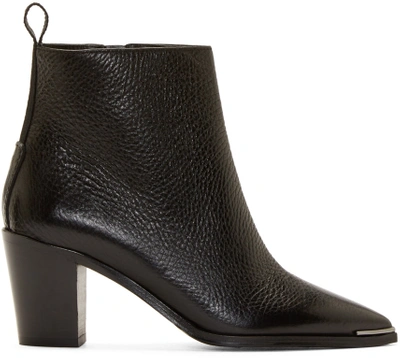 Shop Acne Studios Black Grained Leather Loma Boots