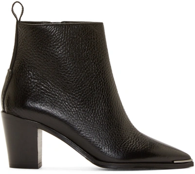 Acne Studios Black Grained Leather Loma Boots