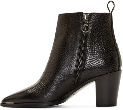 Shop Acne Studios Black Grained Leather Loma Boots