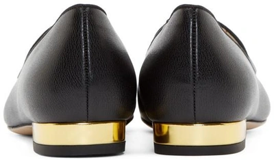 Shop Charlotte Olympia Black Calfskin Abc Sticker Slippers