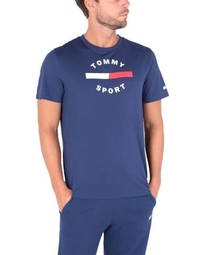 Shop Tommy Sport Man T-shirt Blue Size S Cotton, Polyester