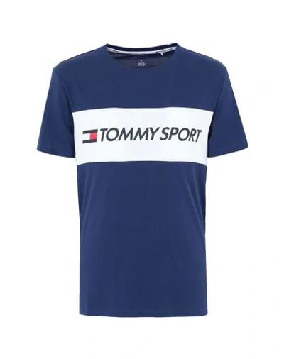 Shop Tommy Sport Man T-shirt Bright Blue Size L Cotton, Polyester