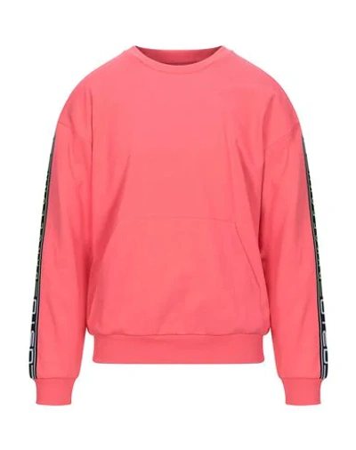 Shop Custo Barcelona Man Sweatshirt Coral Size M Cotton, Elastane In Red