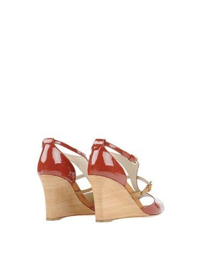 Shop Tod's Sandals In Brick Red