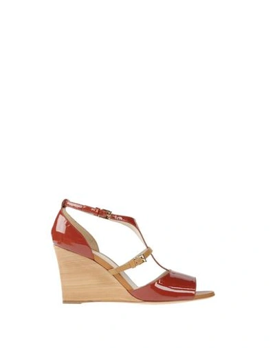 Tod's Sandals In Brick Red