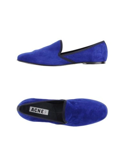 Acne Studios Loafers In Bright Blue