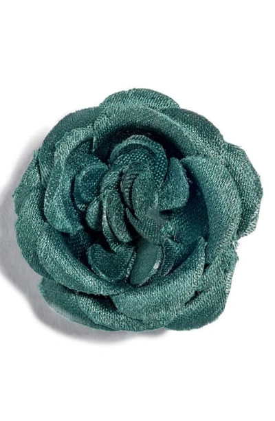 Shop Hook + Albert Satin Lapel Flower In Green