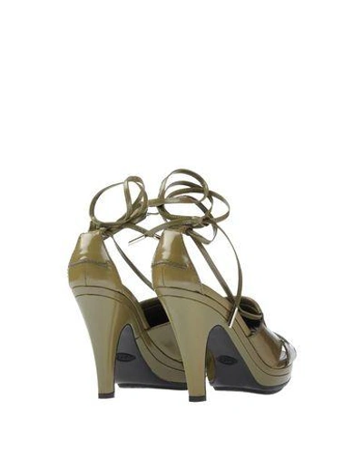 Shop Tod's Sandals In Military Green