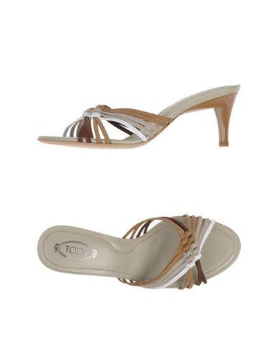 Shop Tod's Sandals In Light Grey