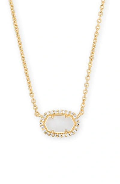 Shop Kendra Scott Chelsea Pendant Necklace In Gold White Mop White Cz